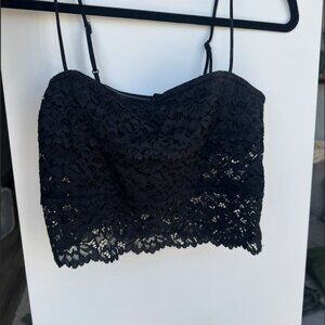 Urban Outfitters Black Lace Crop Top